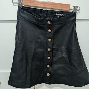 Dolls Kill Black A-Line Skirt with Gold Buttons